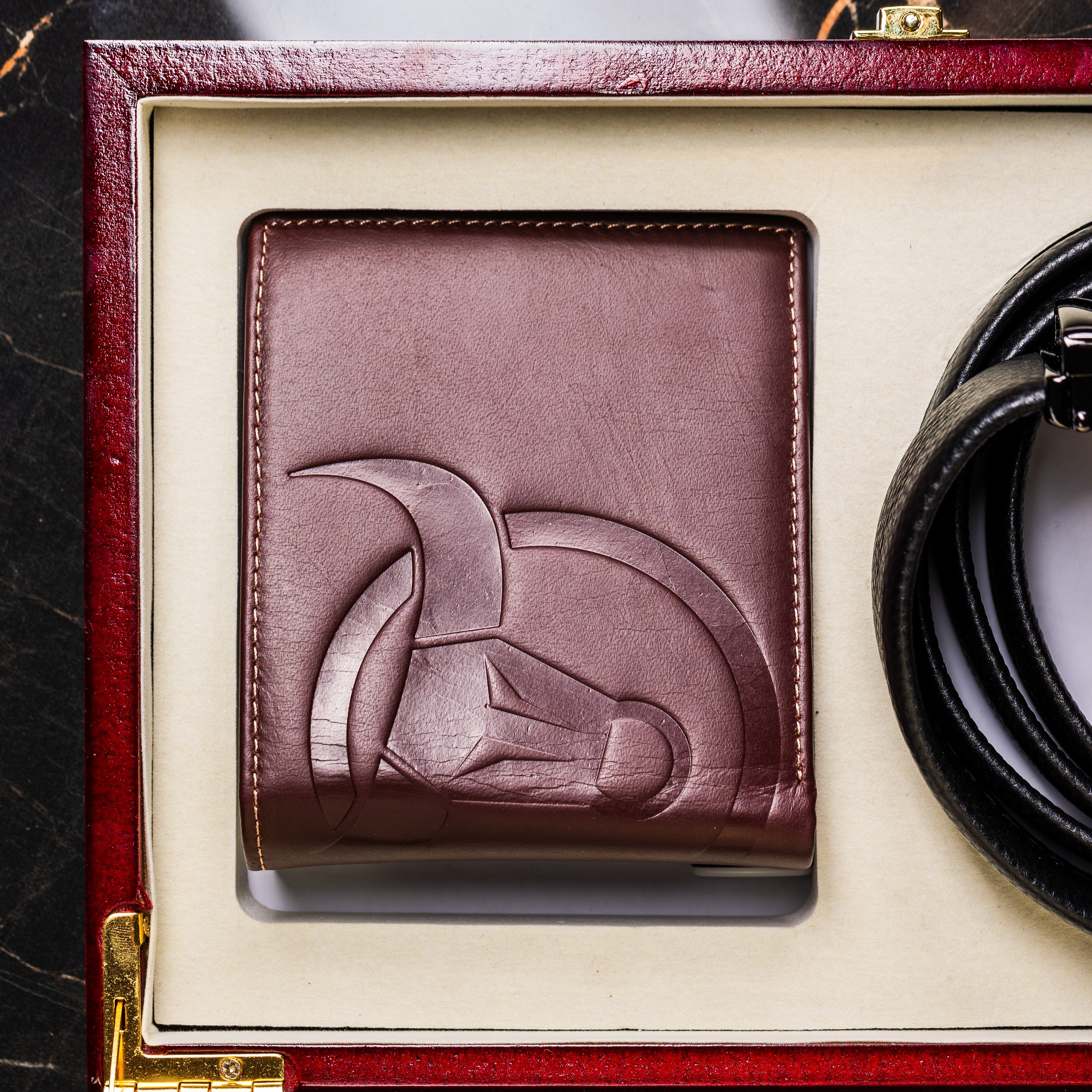 Coffret cadeau portefeuille CP012 et ceinture CC04 - Bullcaptain
