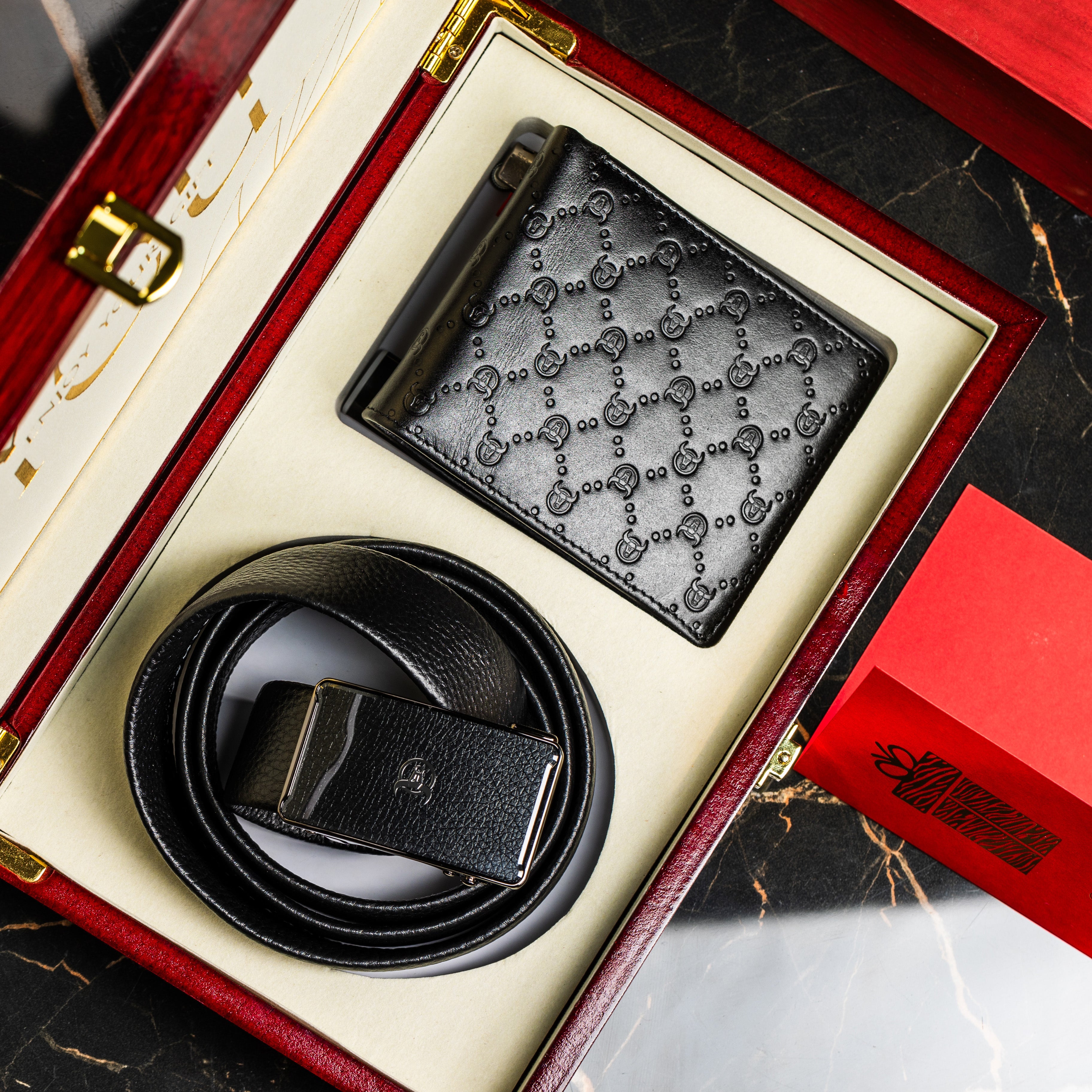 Coffret cadeau portefeuille CP011 et ceinture CC05 - Bullcaptain