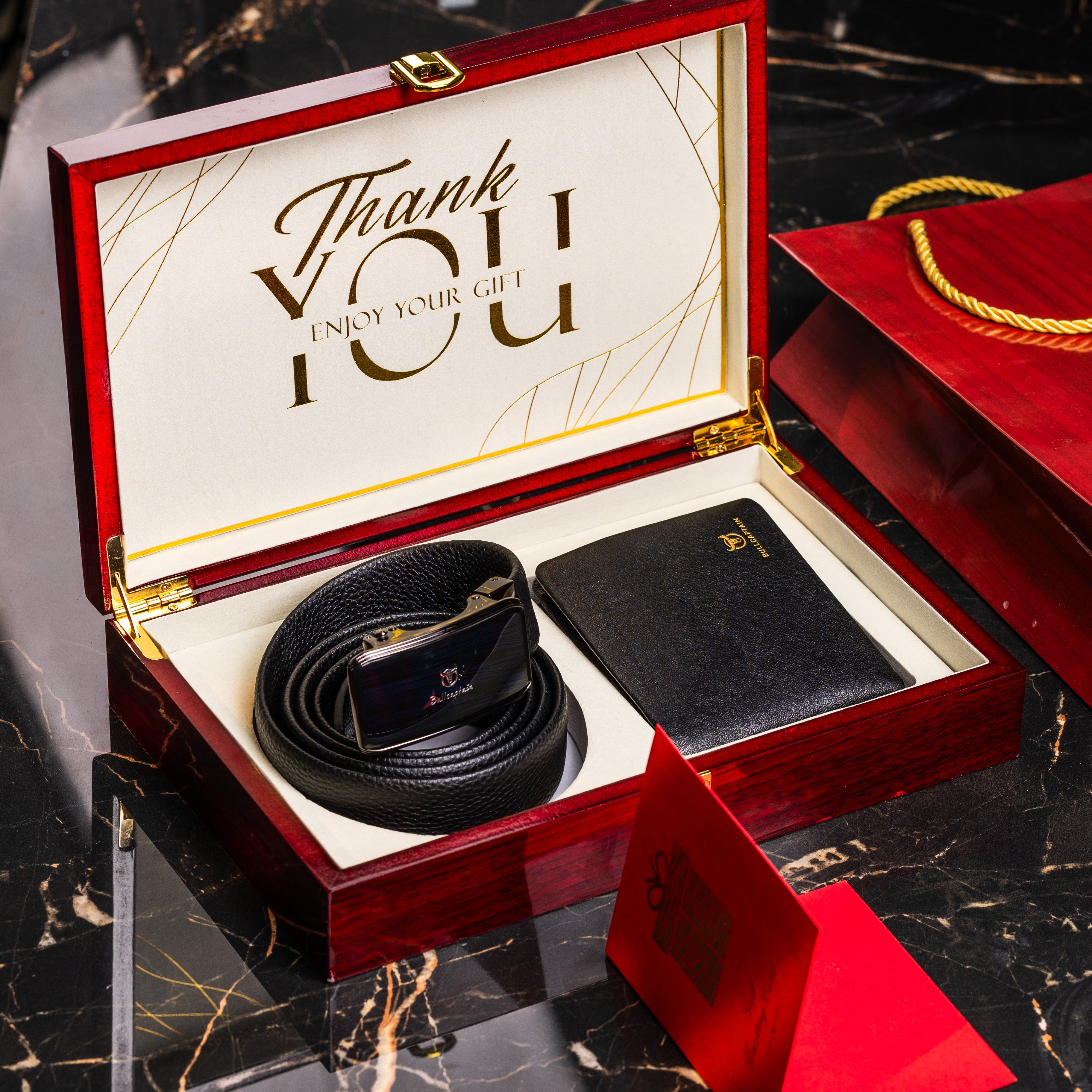 Coffret cadeau portefeuille CP013 et ceinture CC07 - Bullcaptain