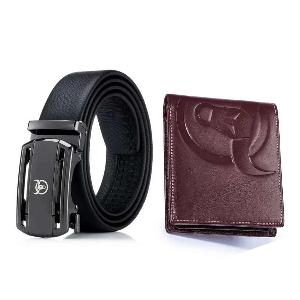 Coffret cadeau portefeuille CP012 et ceinture CC04 - Bullcaptain