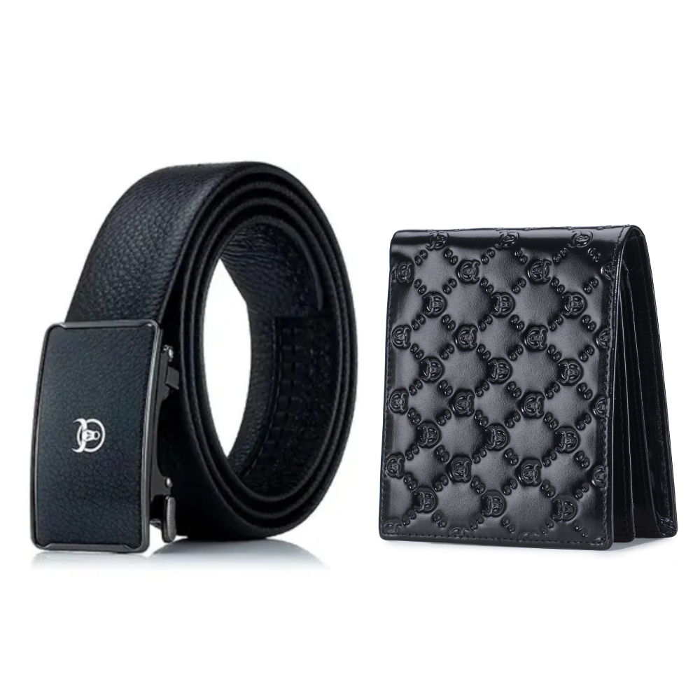 Coffret cadeau portefeuille CP011 et ceinture CC05 - Bullcaptain
